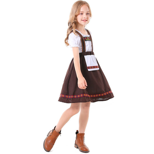 Damen nan traditionelles Mädchen-Dirndlkleid mit Schürze und dekorativen Stickereien Shop Nory