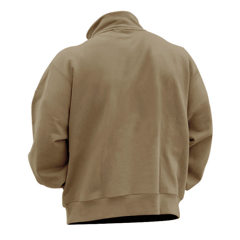 Herren Sweatshirt mit halblangem Reißverschluss und weichem Innenfutter