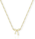Damen elegante Halskette mit Schleifenanhänger und feinem Gliederdesign Shop Nory