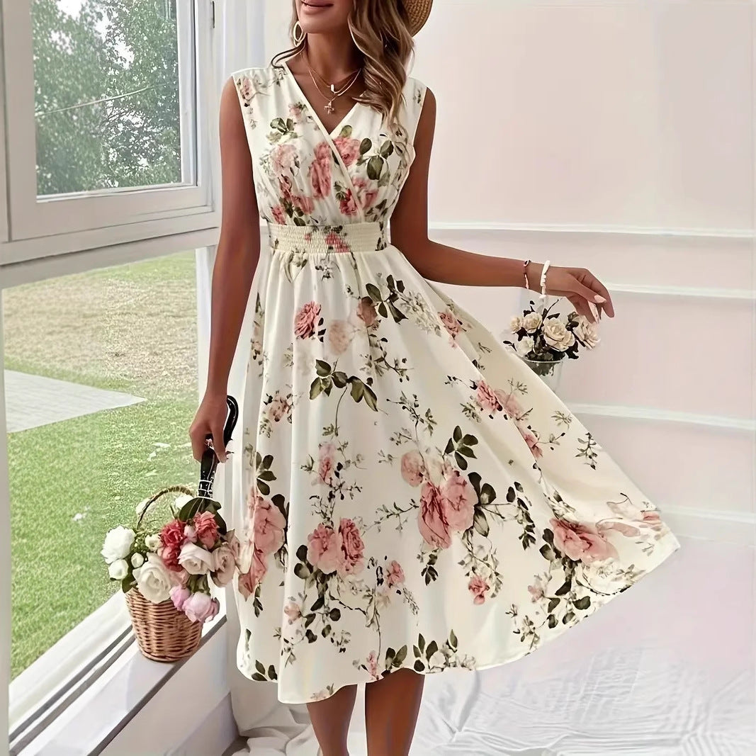 Damen Verspieltes A-Linien Kleid mit floralen Details