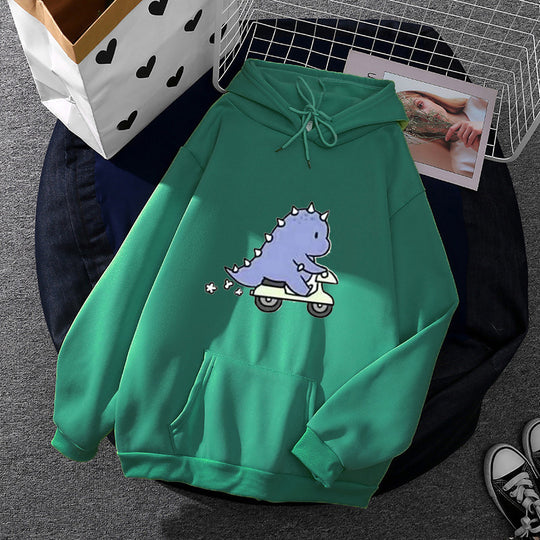 Damen nan Kapuzenpullover im Relaxed-Fit mit botanischer Frucht-Illustration und Kängurutasche Shop Nory