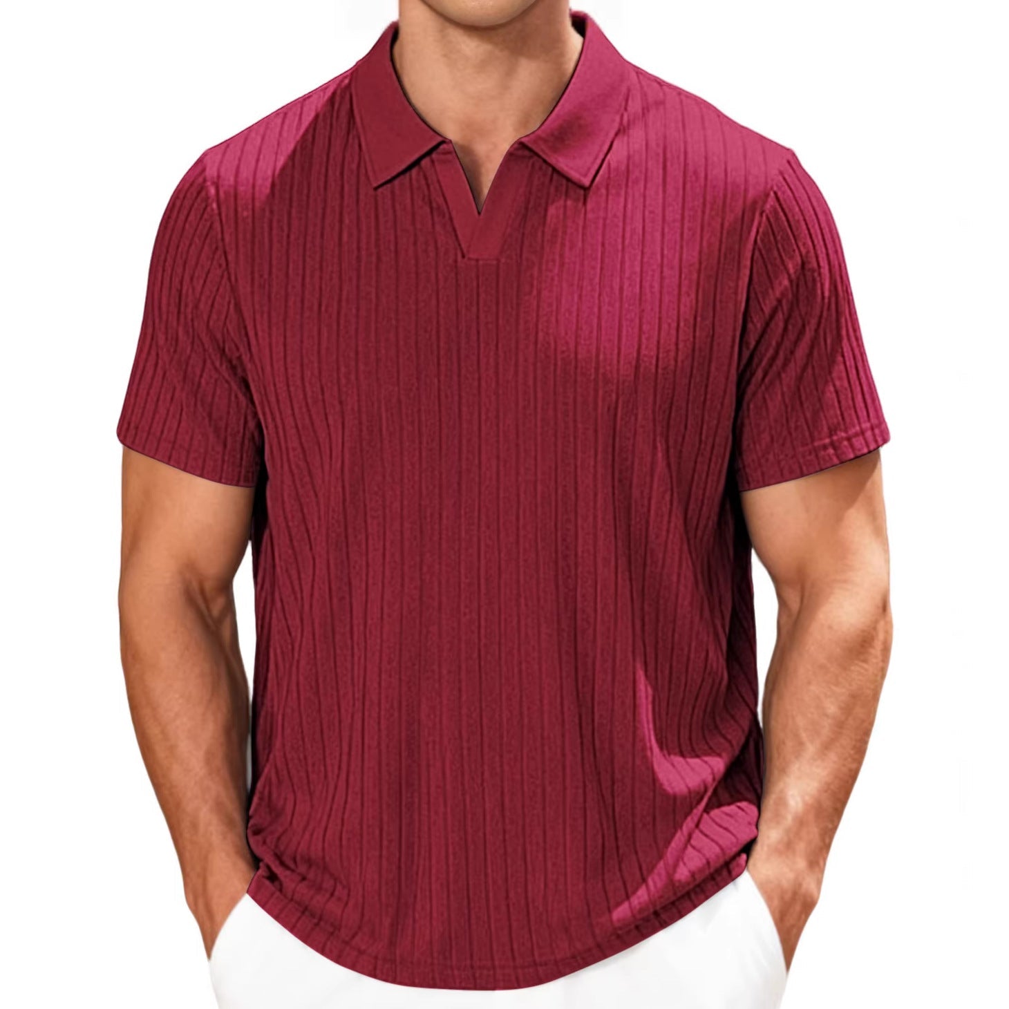 Herren Poloshirt mit strukturiertem Muster