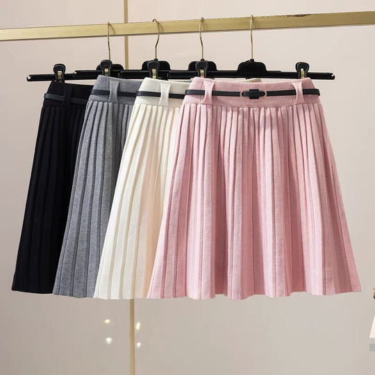 Damen Plissee Midi-Rock mit dekorativem Gummibund Shop Nory
