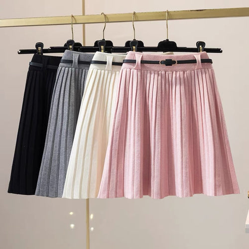 Damen Plissee Midi-Rock mit dekorativem Gummibund Shop Nory