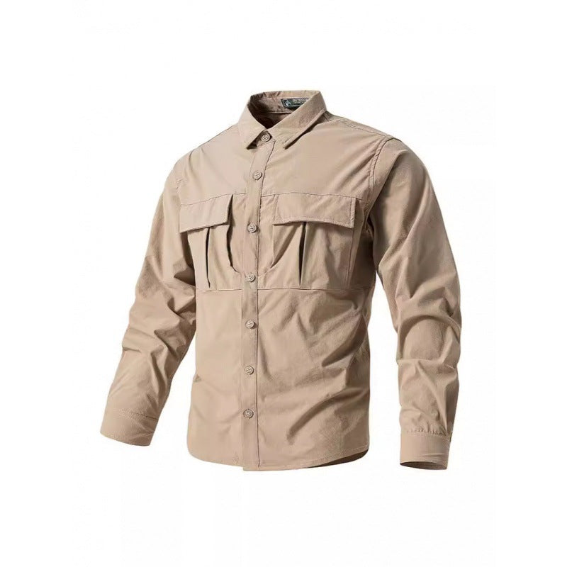 Herren Leichte Hemdenjacke im Utility‑Stil mit aufgesetzten Brustklappen und Knopfleiste Shop Nory