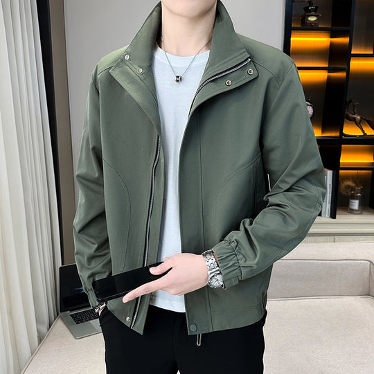 Herren Leichter Utility-Canvas-Blouson mit Stehkragen und elastischen Bündchen Shop Nory