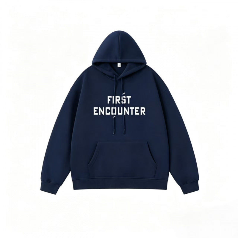 Unisex Oversize-Kapuzenpullover mit großem Frontprint, Kängurutasche und gerippten Bündchen Shop Nory