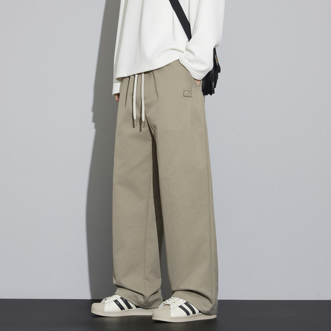 Herren Weite Relaxed‑Fit Stoffhose mit Tunnelzug & Bügelfalte Shop Nory