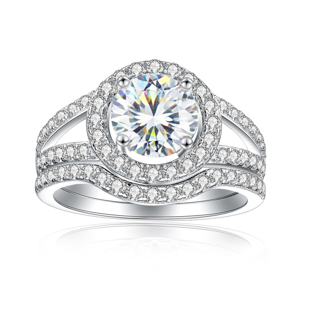 Damen Ring mit geschwungenem Design und funkelndem Zirkonia-Besatz Shop Nory