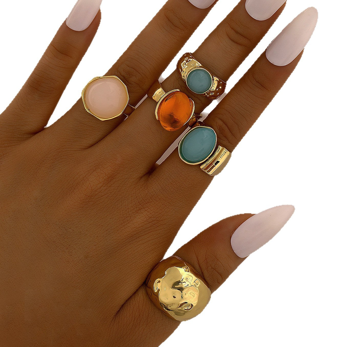 Damen Ring-Set mit auffälligen Edelstein-Akzenten und modernem Design Shop Nory
