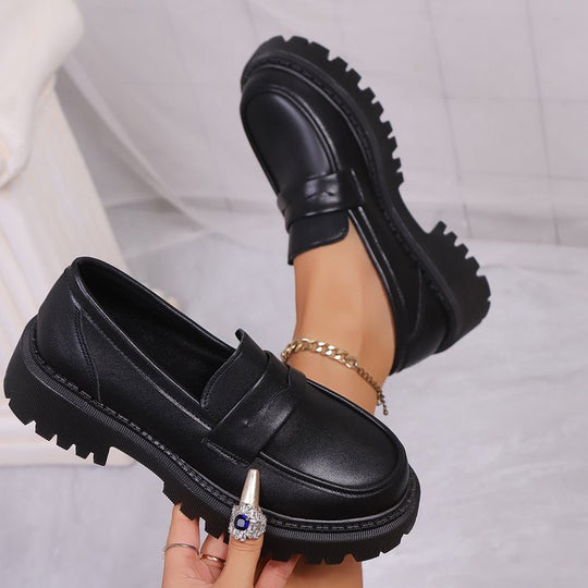 Damen klobige Loafer mit grober Profilsohle und Plateauabsatz Shop Nory