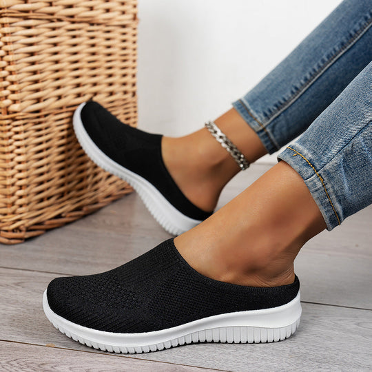 Damen Atmungsaktive Slip-On Freizeitschuhe mit flexiblem Strick-Obermaterial Shopnory