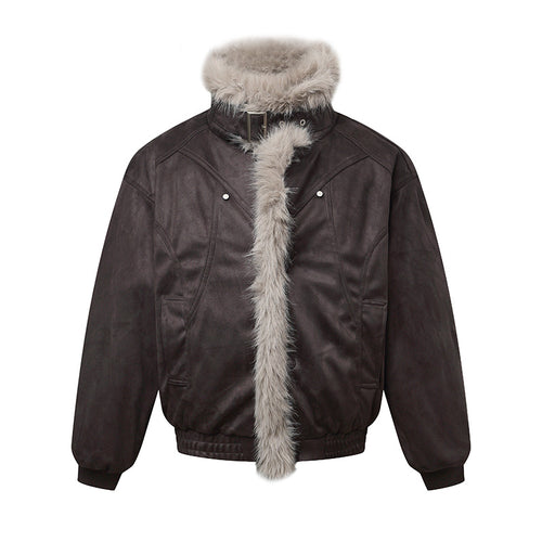 Herren Bomberjacke im Aviator‑Look mit Kunstfellbesatz und Schnallenkragen Shop Nory