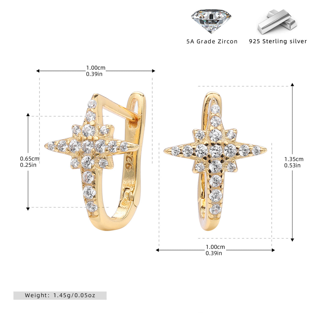 Damen Ohrhänger im stilvollen Kreuz-Design aus hochwertigem 925 Sterling Silber und funkelnden Zirkonia Shop Nory