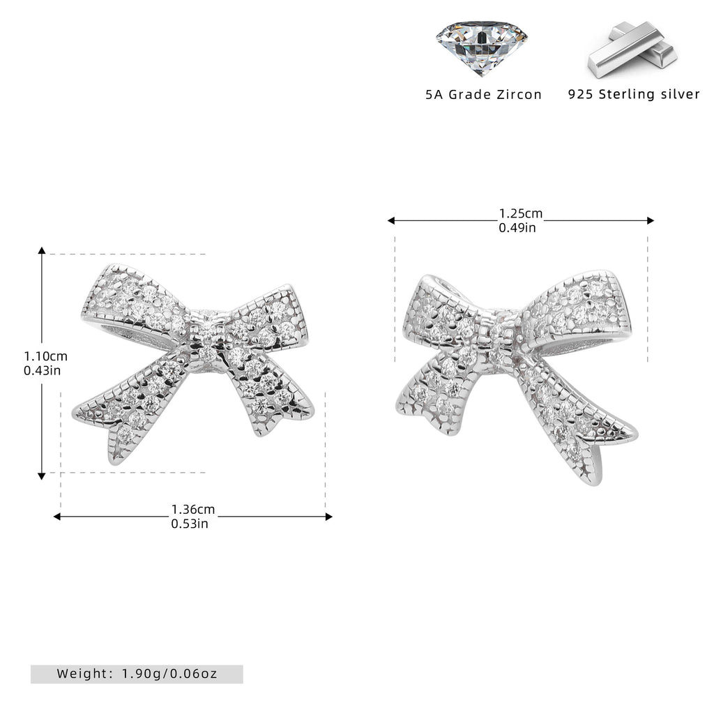 Damen Ohrringe im Schleifen-Design aus 925 Sterling Silber mit Zirkonia Shop Nory