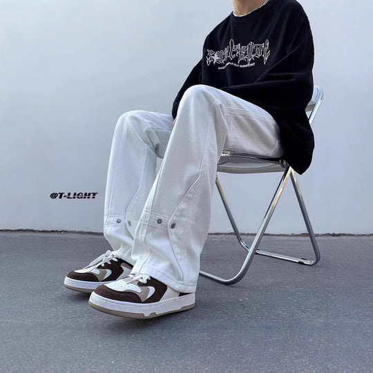 Damen Lässige Weitgeschnittene Chino-Hose Shop Nory