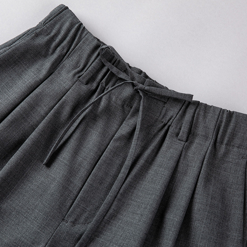 Damen Weite High‑Waist Bundhose mit Tunnelzug und Bügelfalte Shop Nory