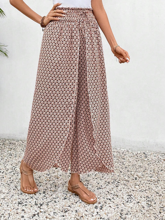 Damen Palazzo-Hose mit weitem Bein und gerafftem Elastikbund Shop Nory