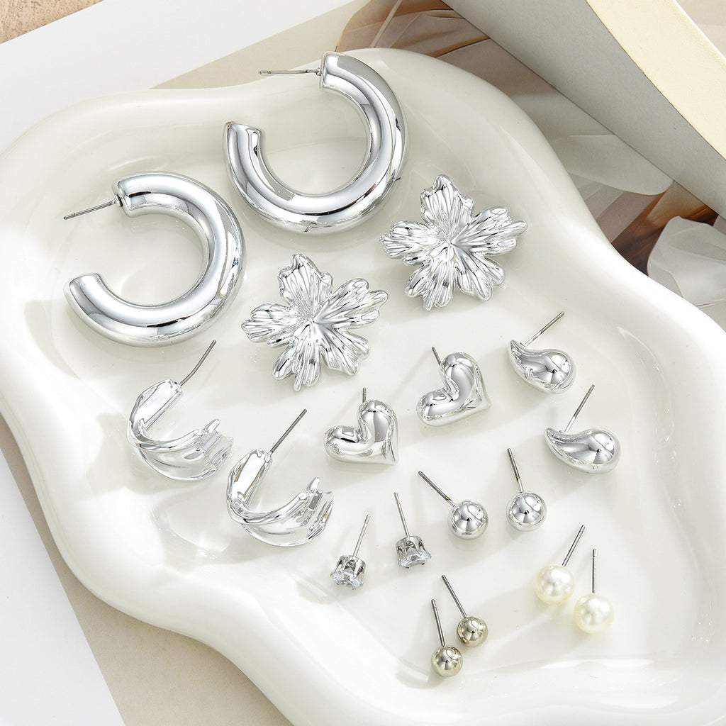 Damen Ohrstecker und Creolen Set Shop Nory