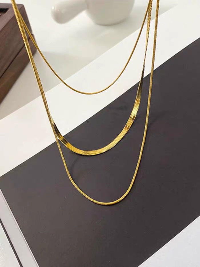 Damen geschichtete Schlangenkette Halskette Shop Nory