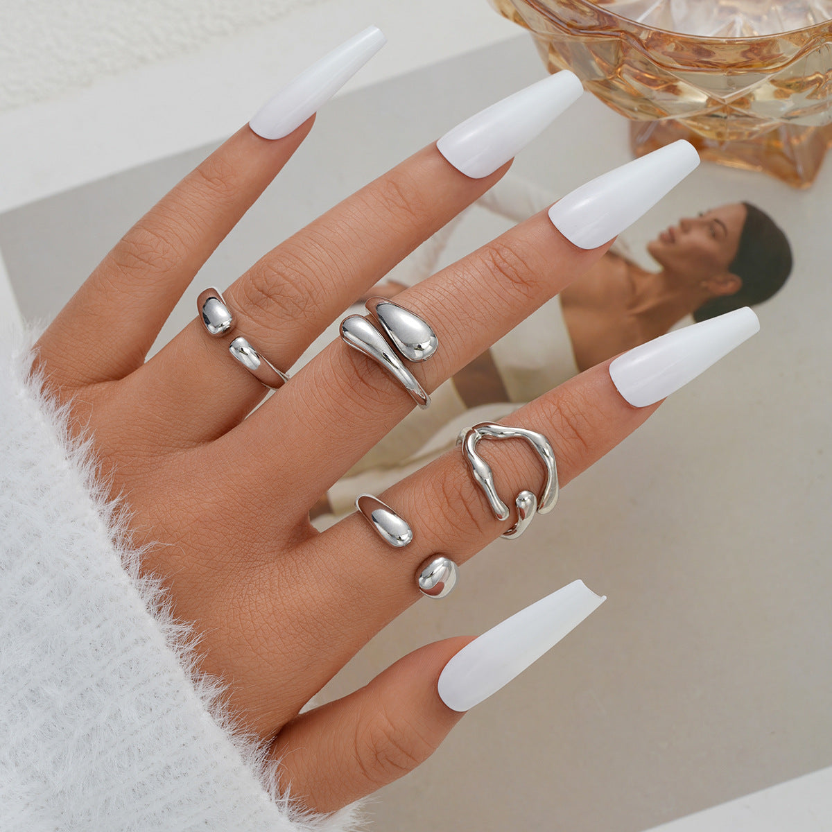 Damen Ring-Set mit einzigartigen skulpturalen Designs Shop Nory