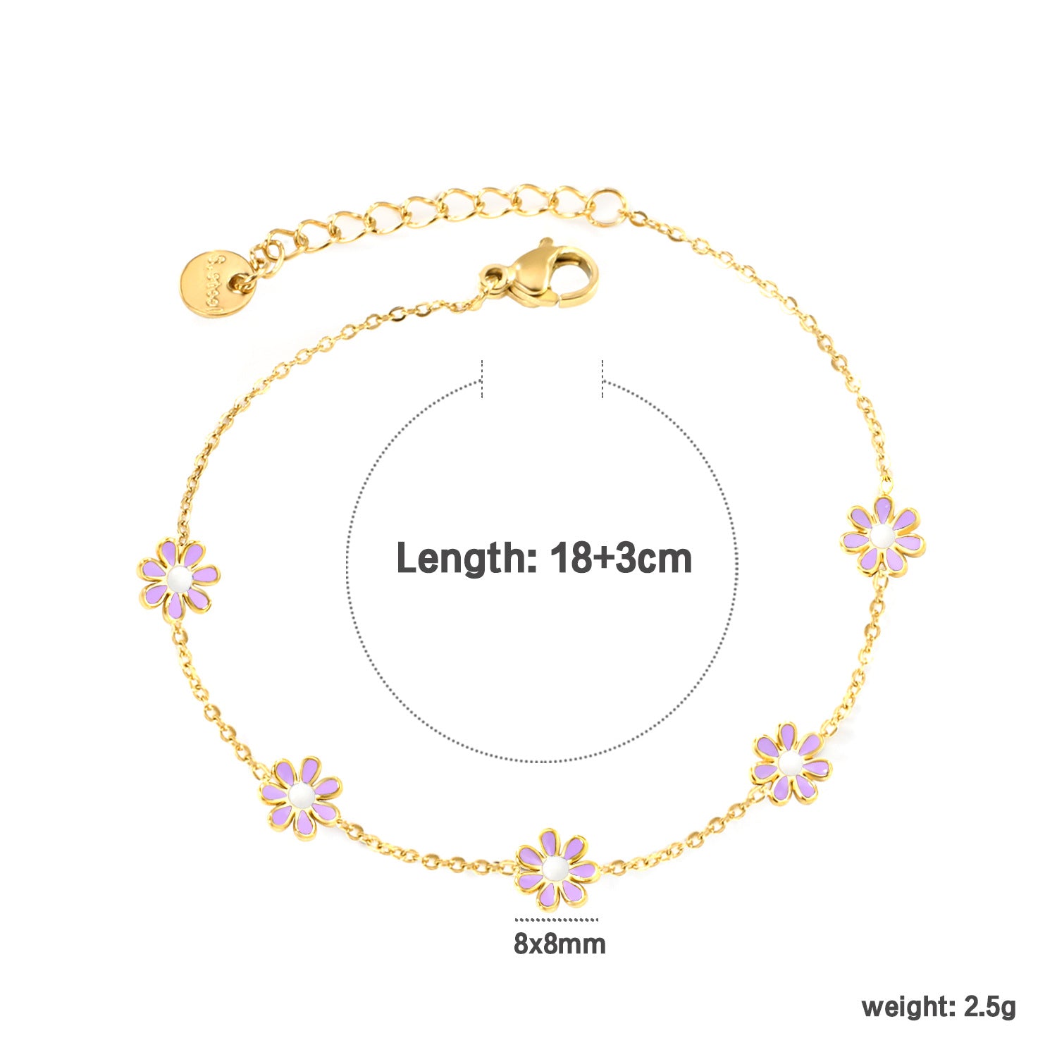 Damen Armband mit filigranen Blumenmotiven und verstellbarem Verschluss Shop Nory