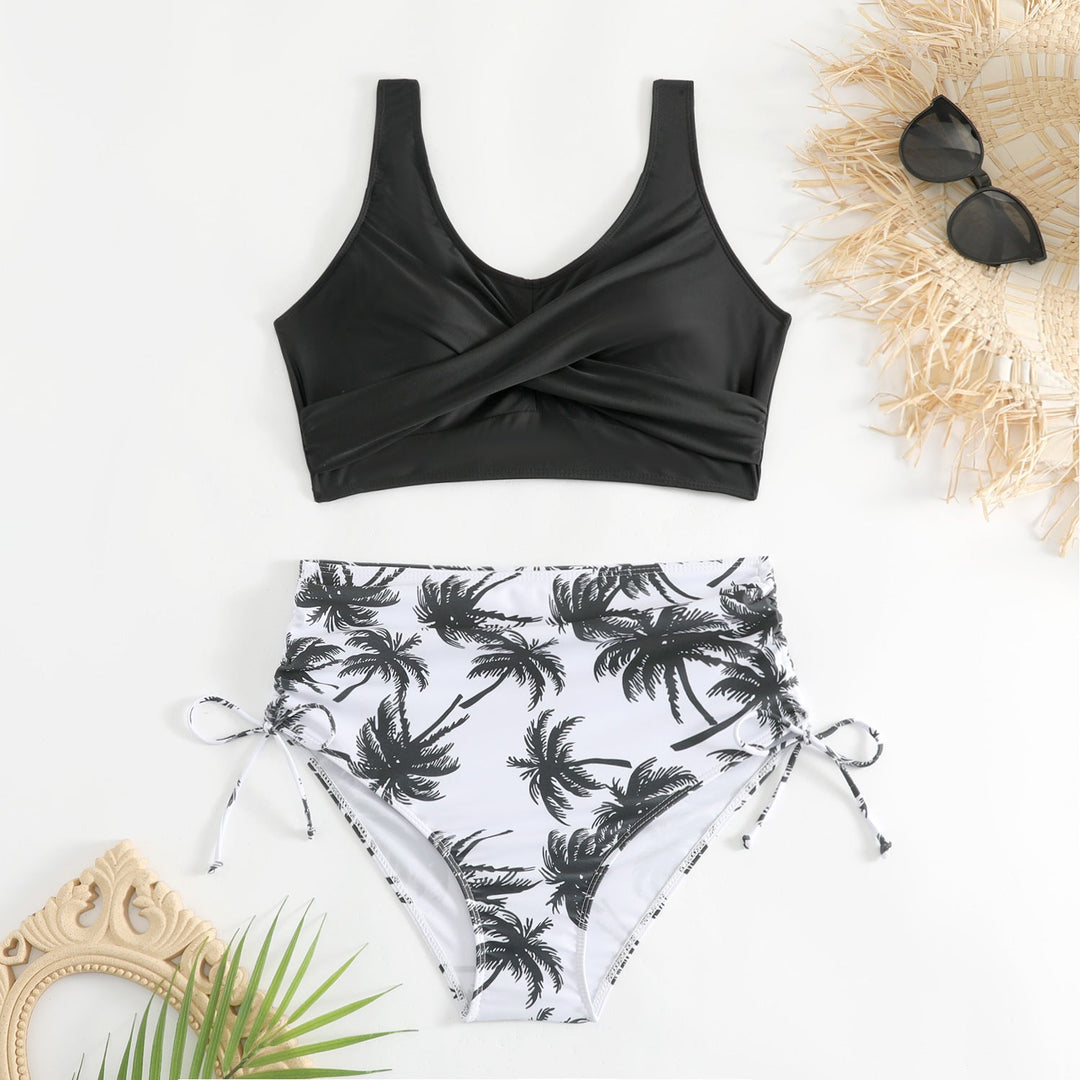Damen Hochtailliertes Bikini-Set mit verstellbaren Trägern