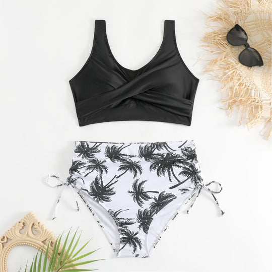 Damen Hochtailliertes Bikini-Set mit verstellbaren Trägern
