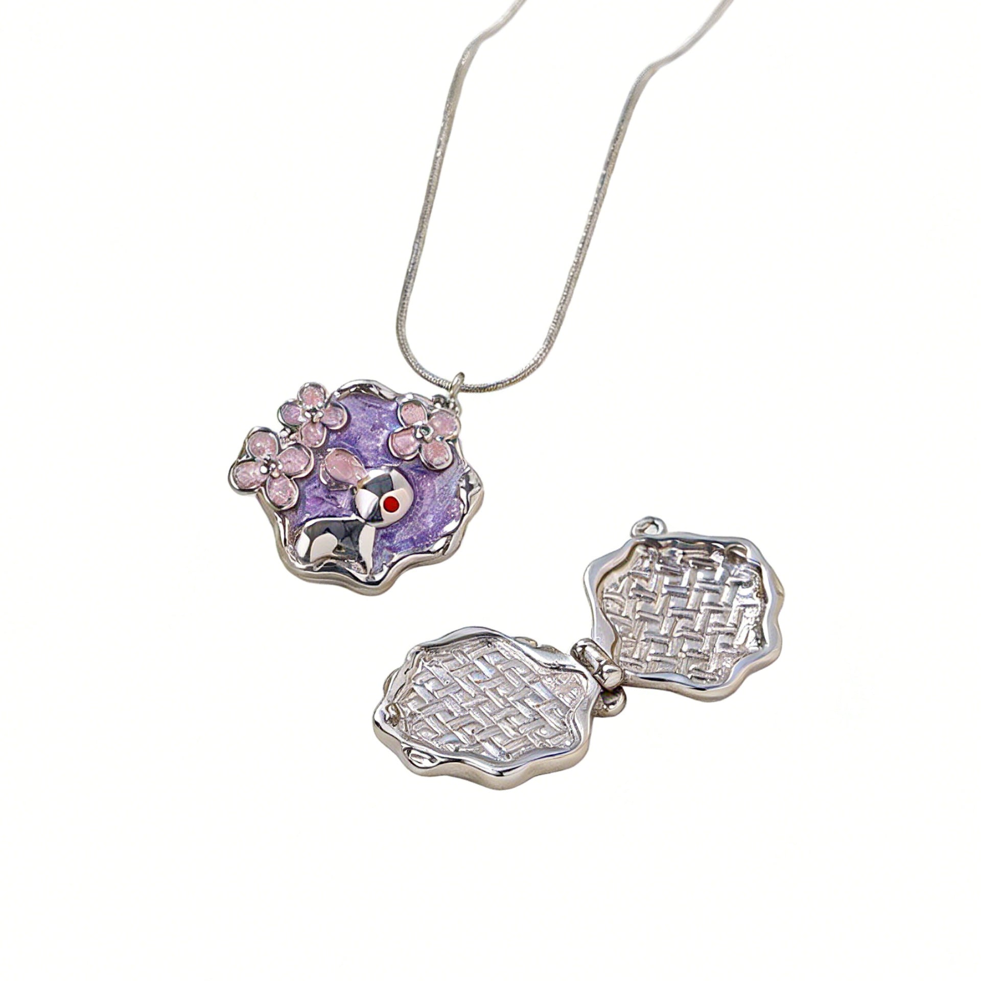 Damen filigraner Anhänger mit Kinder-Motiv und Blumendekor Shop Nory