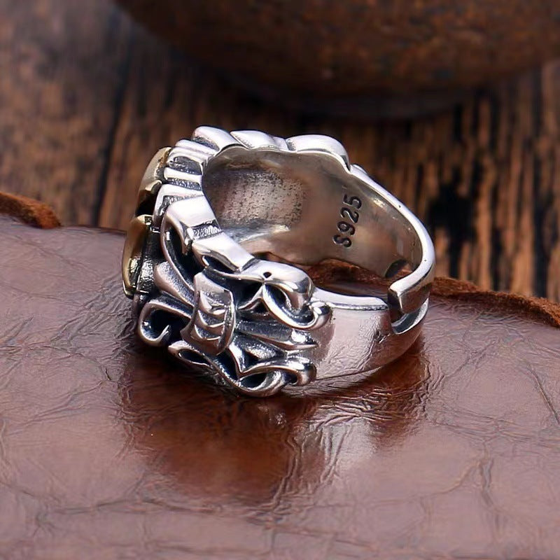 Herrenring mit kunstvollem Kreuzdesign Shop Nory