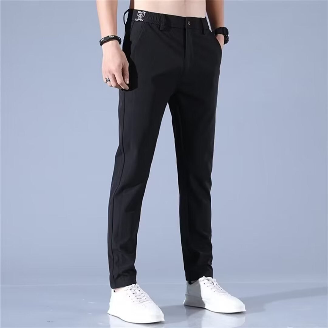 Herren elegante Anzughose mit elastischem Bund und praktischen Eingrifftaschen