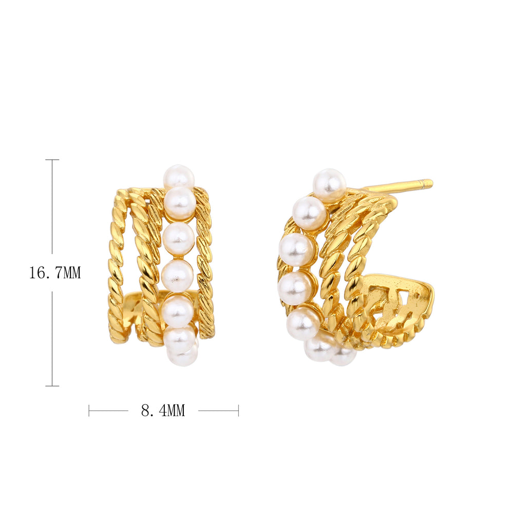 Damen Ohrhänger mit kunstvollem Zopfmuster und eleganten Perlen-Details Shop Nory