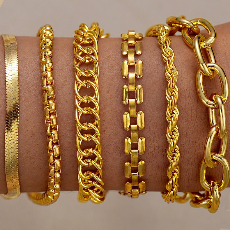Damen Armreif-Set mit eleganten und modernen Ketten-Designs Shop Nory