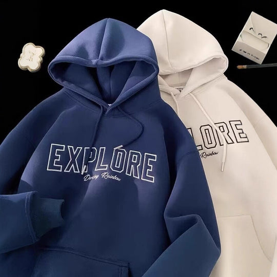 Unisex Oversized Kapuzenpullover mit Schriftzug Shop Nory