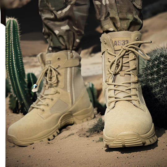 Herren Militärische Einsatzstiefel mit rutschfester Sohle und atmungsaktivem Obermaterial