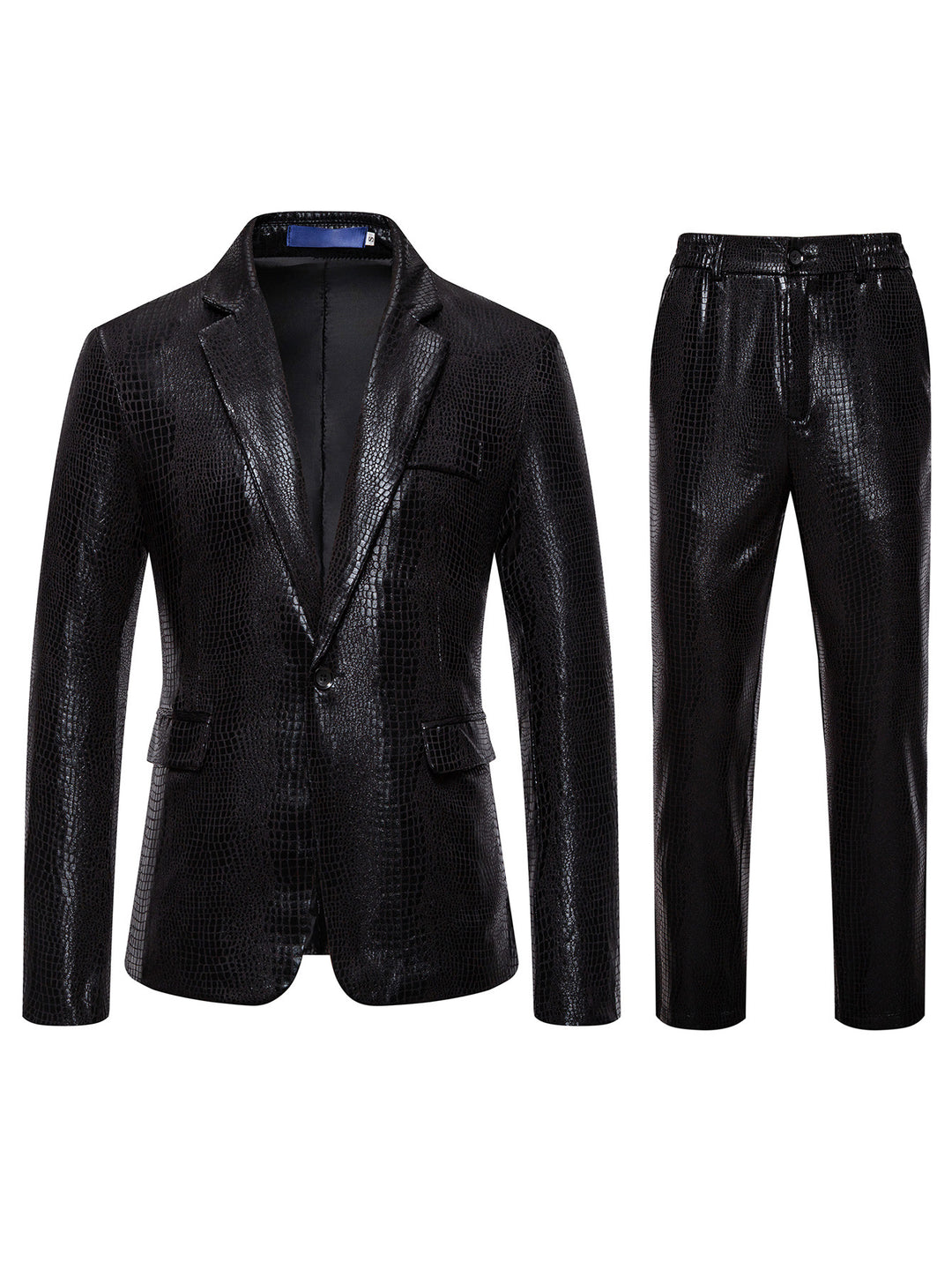 Herren Zweiteiliges Glamour-Anzugset mit metallischem Kroko-Effekt und schmaler Silhouette Shop Nory