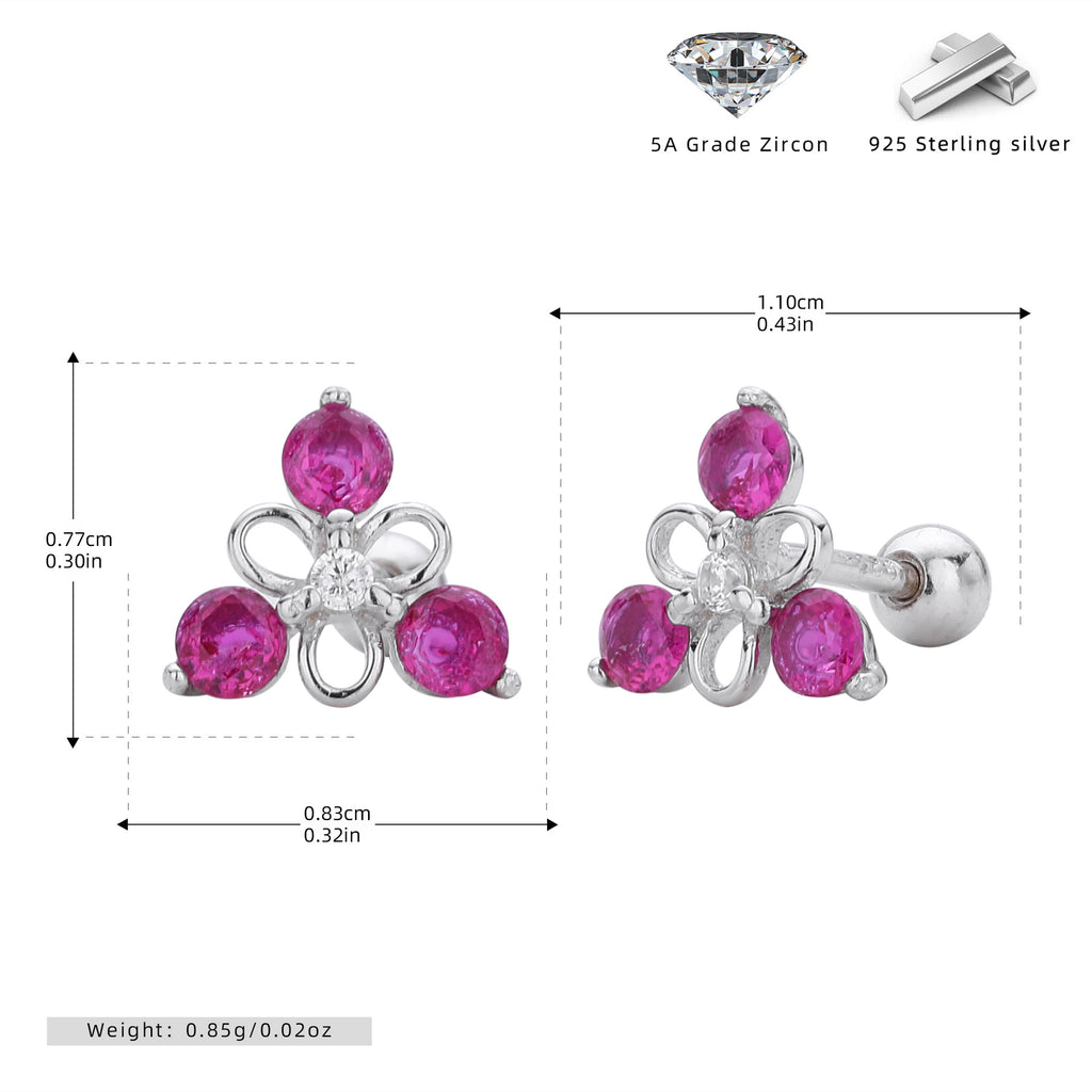 Damen Ohrstecker im blühenden Blumenmotif aus hochwertigem 925 Sterling Silber Shop Nory
