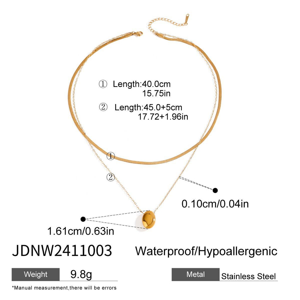 Damen Halskette mit doppeltem Design und goldenem Anhänger Shop Nory