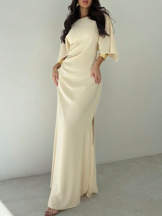 Damen Abendkleid mit Wickeldetail und Kimonoärmeln Shop Nory
