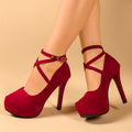 Damen High-Heels mit raffiniertem Riemendesign und geschwungenem Absatz