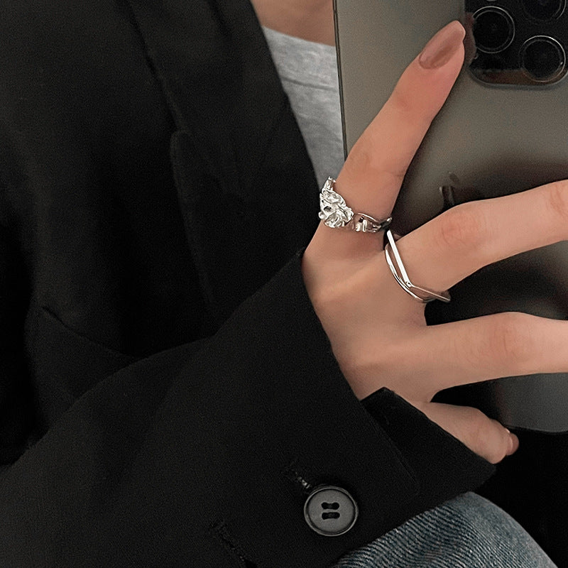 Damen Offener Ring mit quadratischem Design Shop Nory