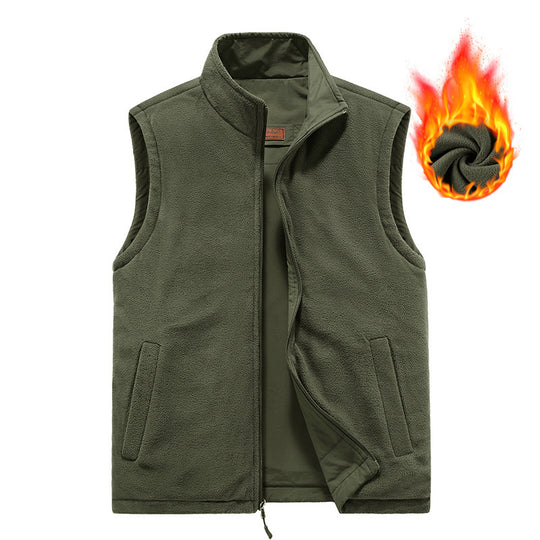 Herren wattierte Thermo-Fleece Weste mit wasserabweisender Nylon‑Shell und hohem Stehkragen Shop Nory
