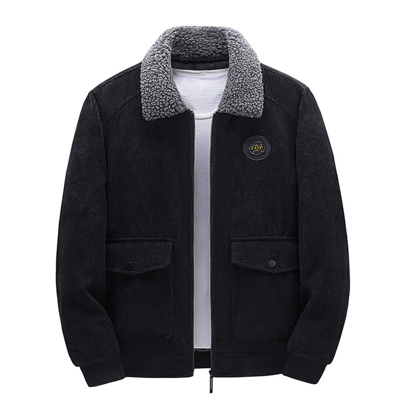 Herren Lässige Cordjacke mit Teddykragen Shop Nory