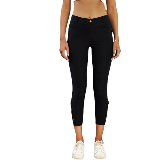 Damen Modische Leggings mit Spitzenverzierungen