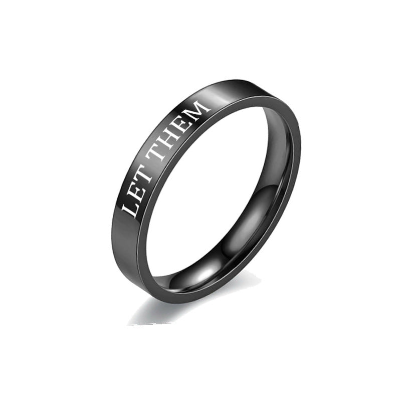 Damen Ring mit inspirierendem Schriftzug und glänzender Oberfläche Shop Nory