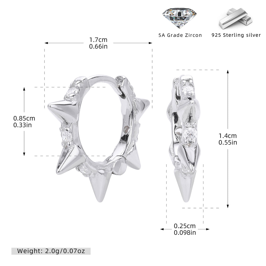 Damen Ohrhänger mit stilvollem Spike-Design aus 925 Sterling Silber Shop Nory