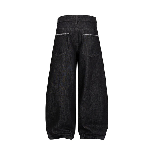 Damen Weite Denim-Hose im Culotte-Style mit hohem Bund und elastischem Saum Shop Nory
