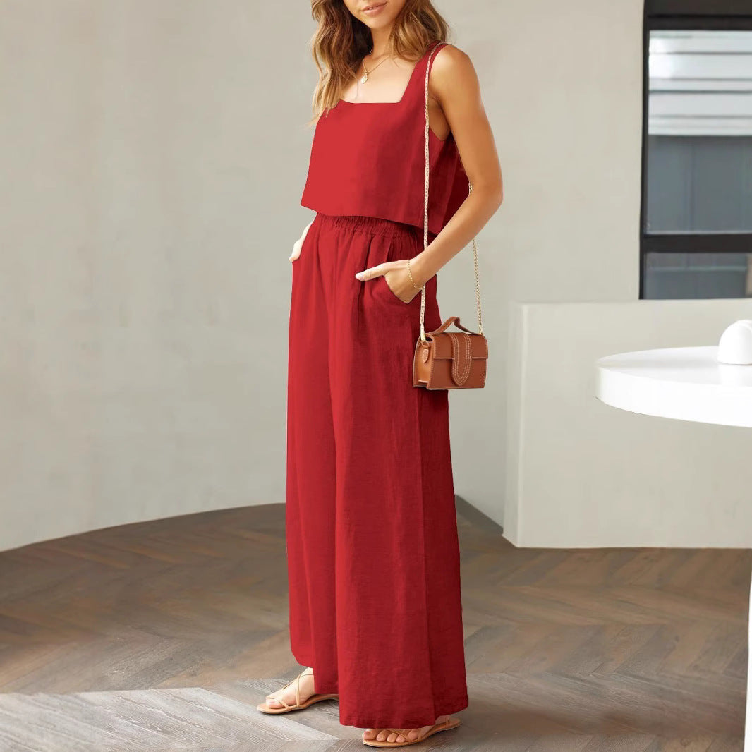 Damen luftiges Zwei-teiliges Ensemble mit lockerem Schnitt