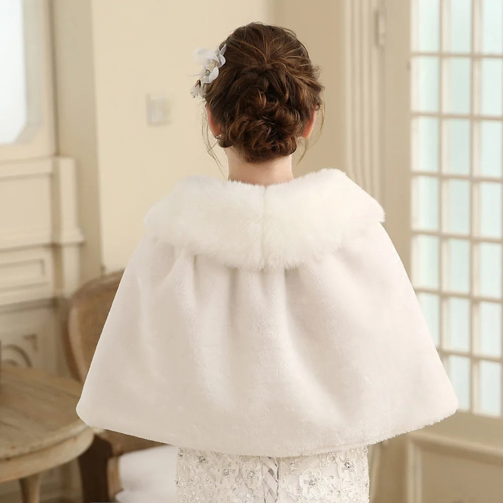Damen Elegantes Kunstpelz‑Capelet mit Schleifenverschluss und weitem Umlegekragen Shop Nory