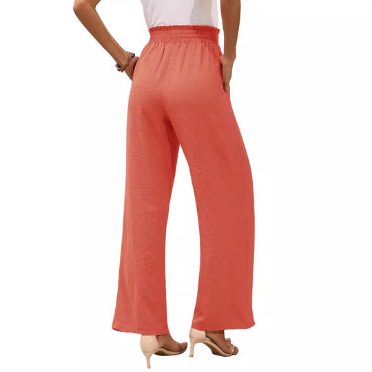 Damen Paperbag-Hose mit weitem Bein, elastischer Taille und Bindegürtel Shop Nory